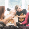 Disabled lady with her carers