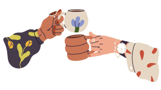 mums with coffee cups