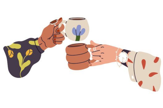 mums with coffee cups