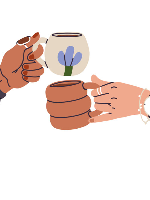 mums with coffee cups